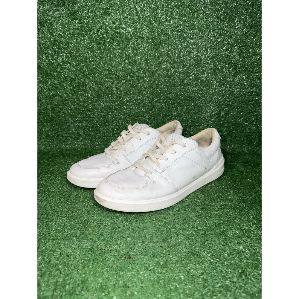 COLE HAAN Cross Court Womens Size 8.5 B White Leather Casual‎ Shoes Sneakers
